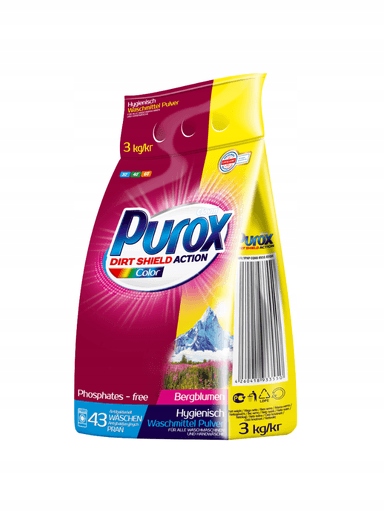 Levně 3x Purox Color prášek na praní barevných tkanin 3 kg (43 praní)