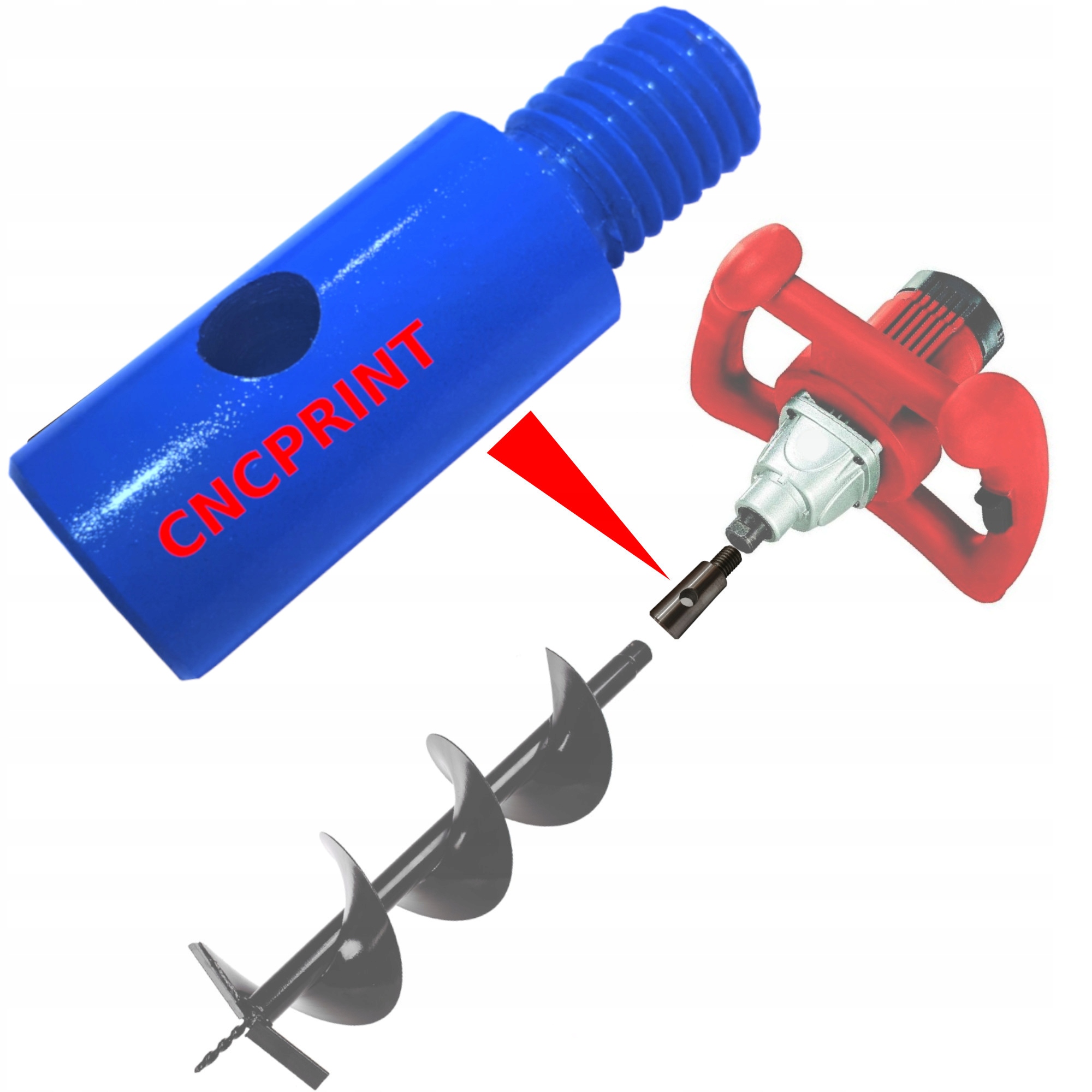 Adapter mieszadło M14 na wiertło do gleby, świder Marka CNCPRINT