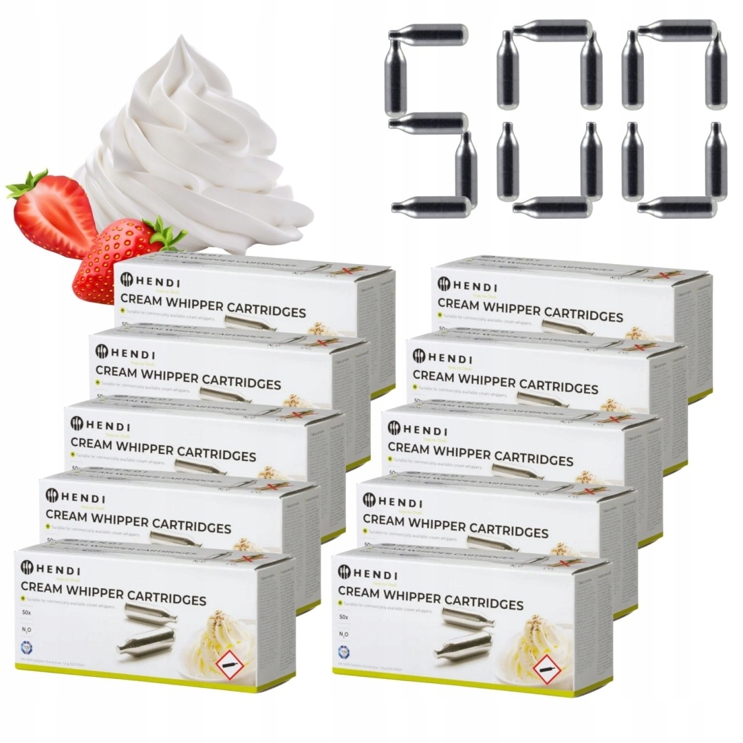 Kartuše na šlehačku N2O sifon 500 Kusů Hendi 586907