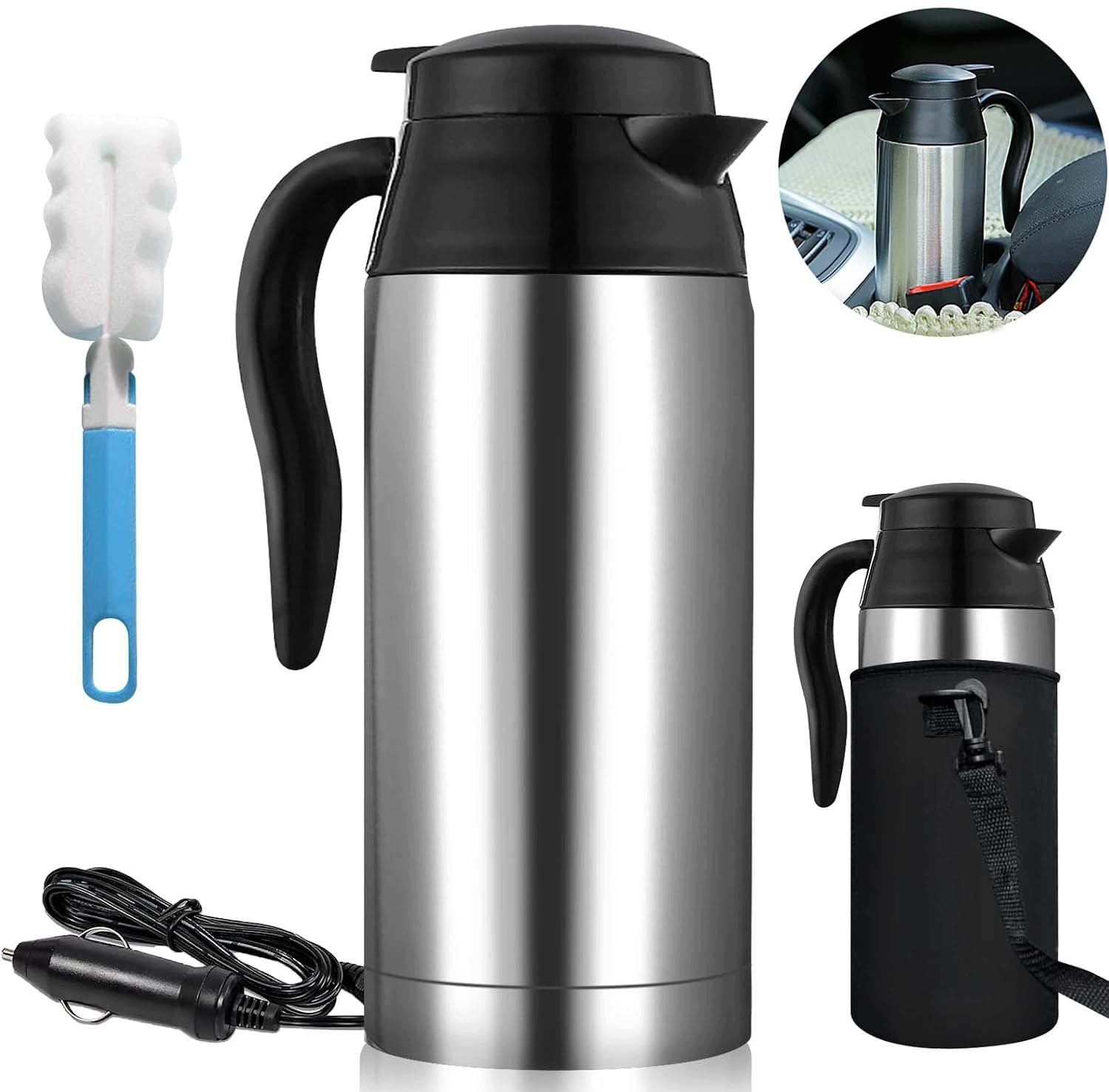 Turistická Rychlovarná Konvice Do Auta Nerezová Ocel 12V 750 ML