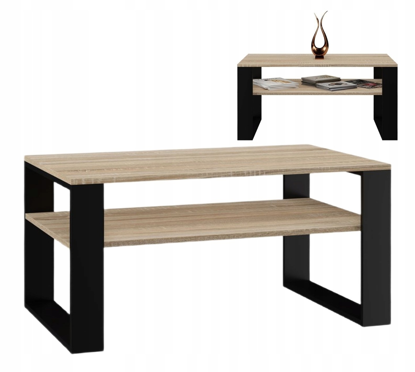 STOLIK KAWOWY ŁAWA MODERN PÓŁKI LOFT