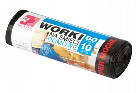 

Bratek Worki Na Śmieci 60Lx10 Czarne Z Taśmą Mocne