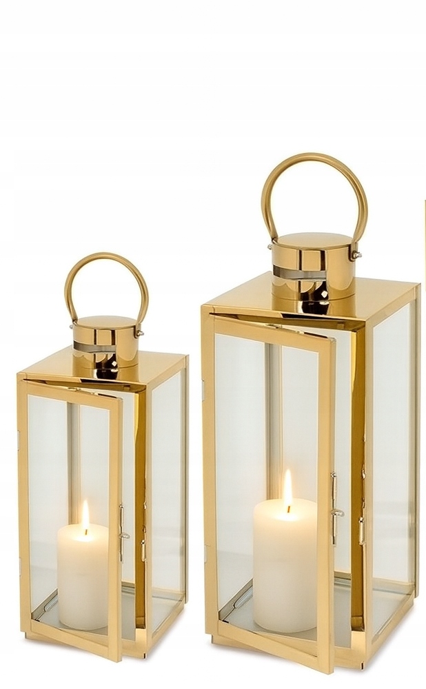 Sada 2 ks lampionů Glamour 49 38 cm zlaté lucerny