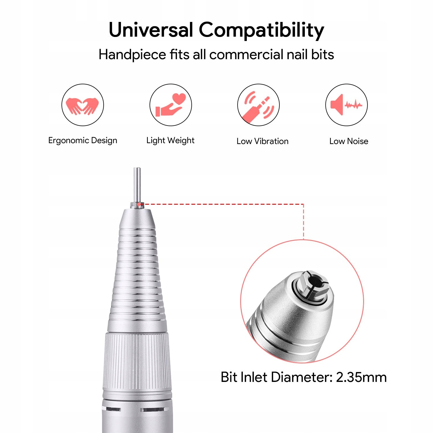 JCMASTER Zestaw Frezarka Do Paznokci 30000 OBR/MIN Manicure Pedicure — miniatura 5