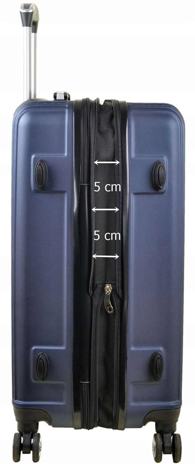 ŚREDNIA WALIZKA SUNBAG - MODEL 8082 Z POSZERZENIEM pojemność 80 LITRÓW Kolor niebieski