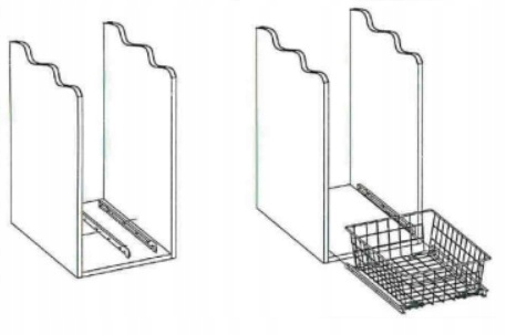 KOSZ DO SZAFKI GARDEROBY SZAFY 40 cm BIAŁY H-20cm Szerokość mebla 40 cm