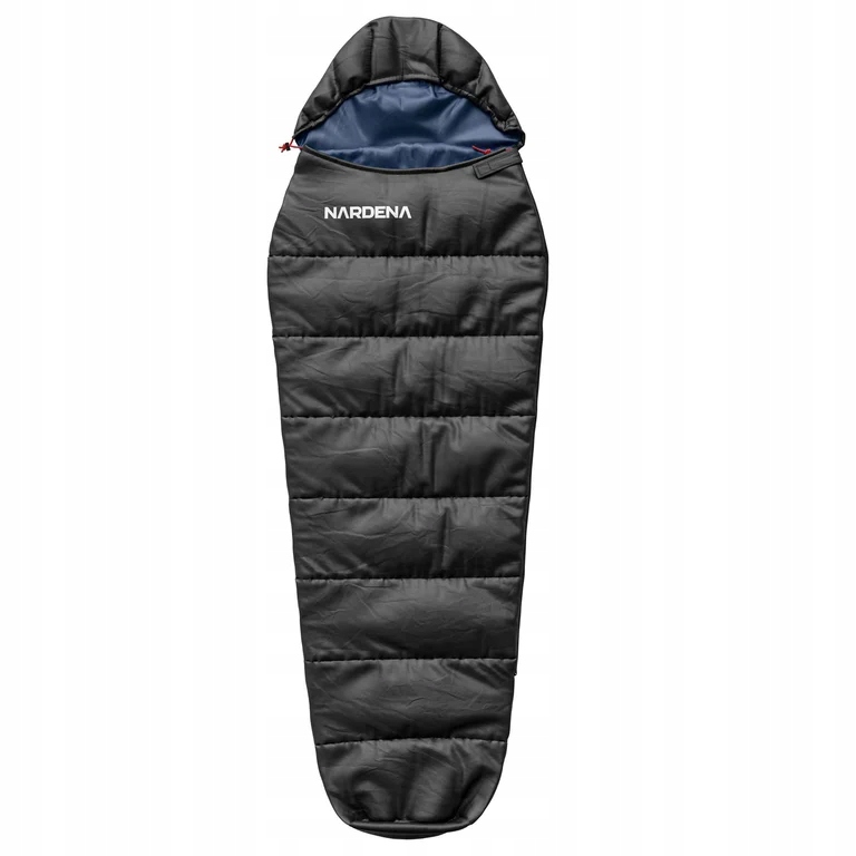 Śpiwór turystyczny mumia syntetyczny z kapturem lekki Nyjano 175 szary