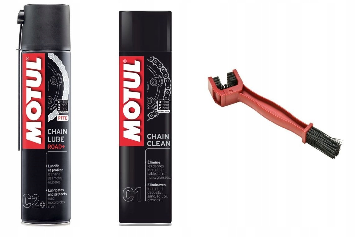 

Motul Zestaw Do Łańcucha Smar C2+ Clean Szczotka