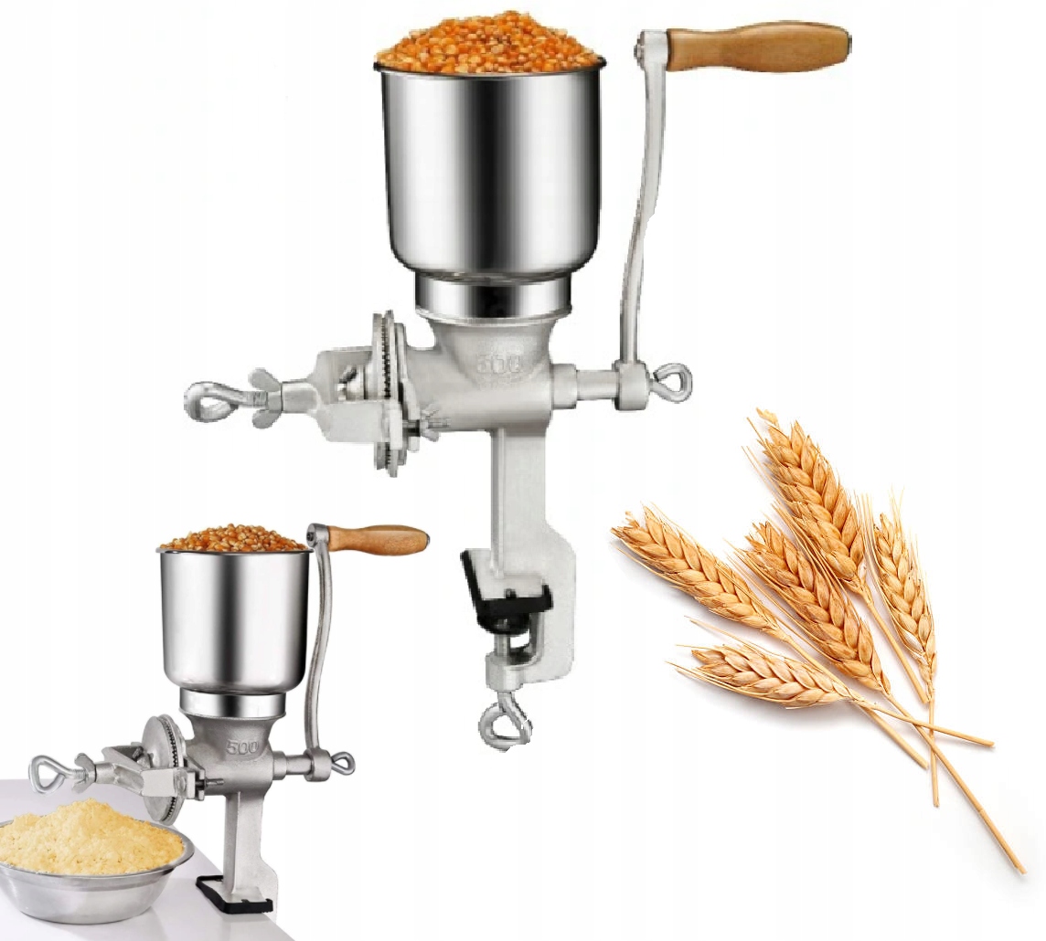 

Młynek Ręczny do Zboża Stołowy Żeliwny Śrutownik