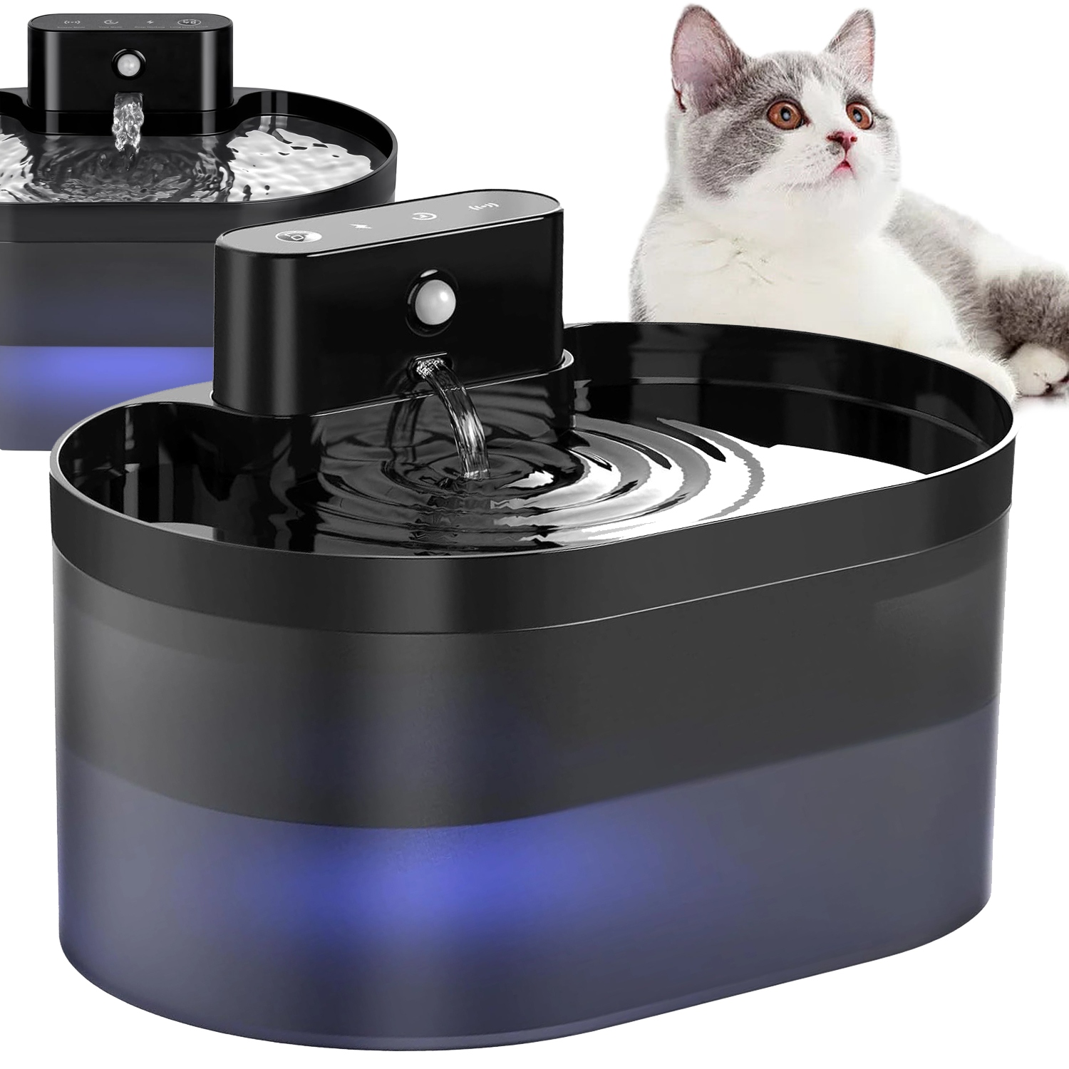 Fontána Pro Kočky Cyklus Automat Pet Dávkovač Na Pití Vody Miska 2,2 L