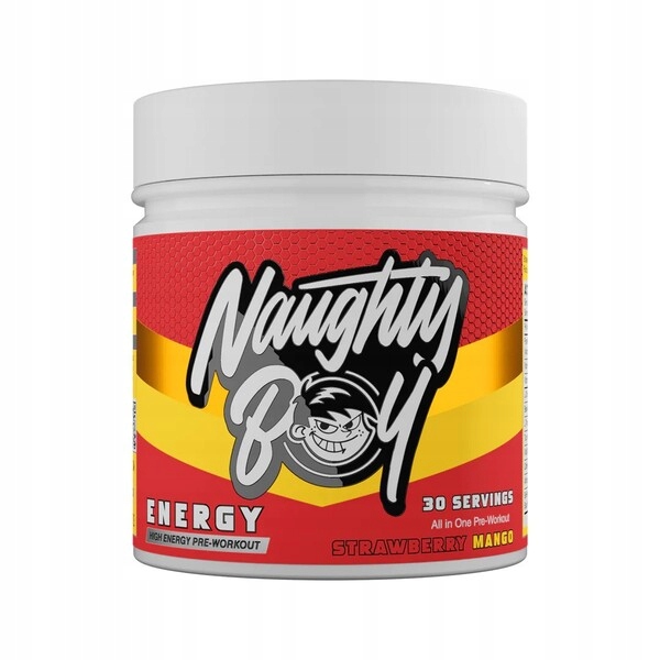 Naughty Boy Předtréninkovka, Energy, Jahoda Mango, Prášek 390 g