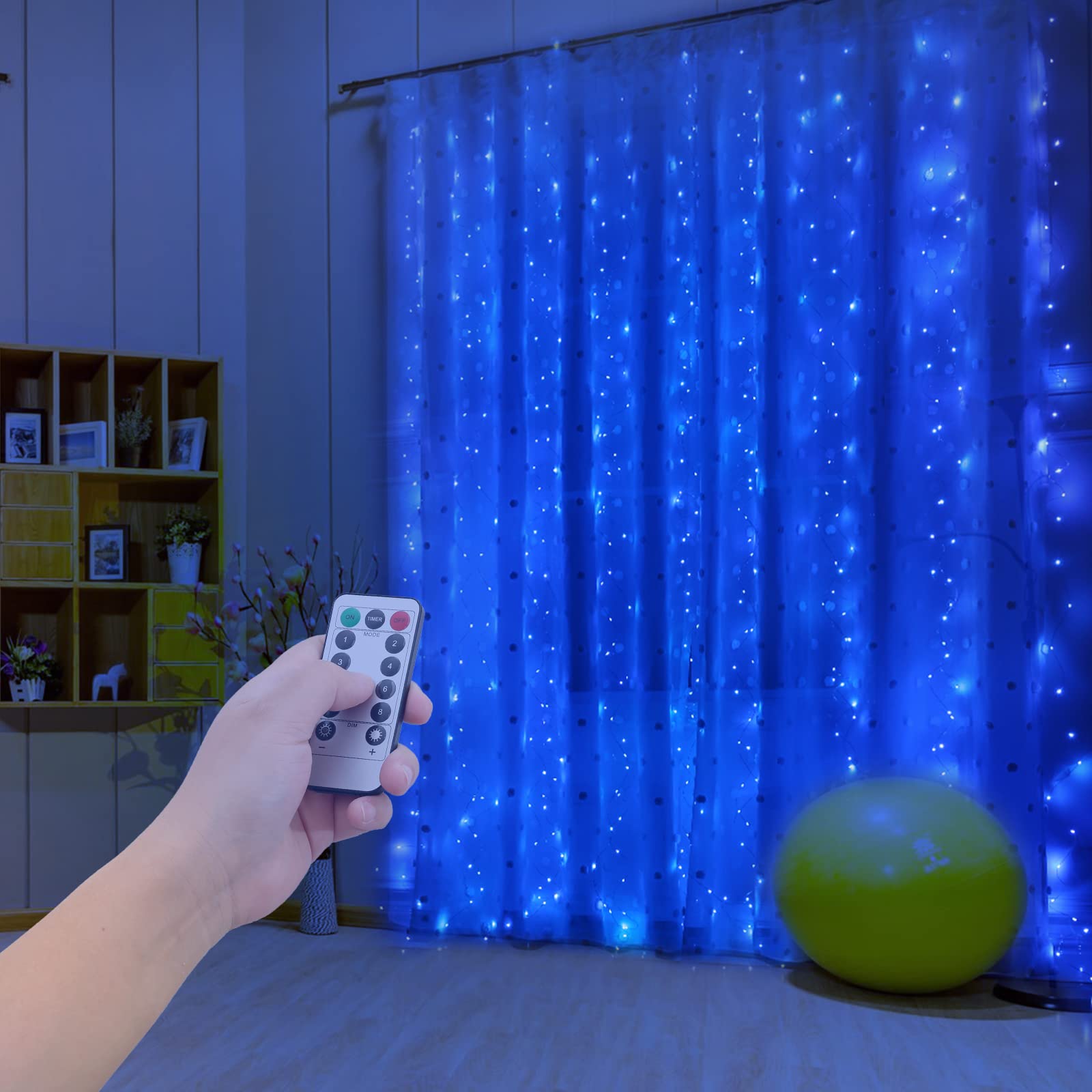 YIZHET KURTYNA GIRLANDA ŚWIETLNA LAMPKI DEKORACYJNE CIEPŁE 3x3m 300 LED — miniatura 5