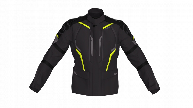 Textilná Bunda Ozone Tour III Black/fluo Yellow 5XL