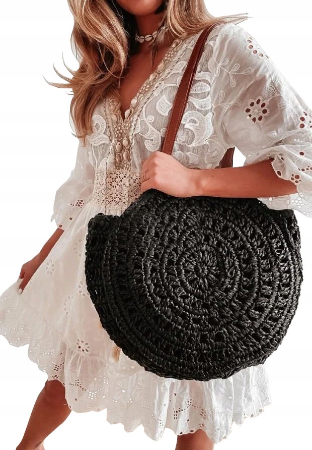 TOREBKA KOSZYK TORBA na RAMIĘ PLECIONA SHOPPER BAG Liczba kieszeni 1