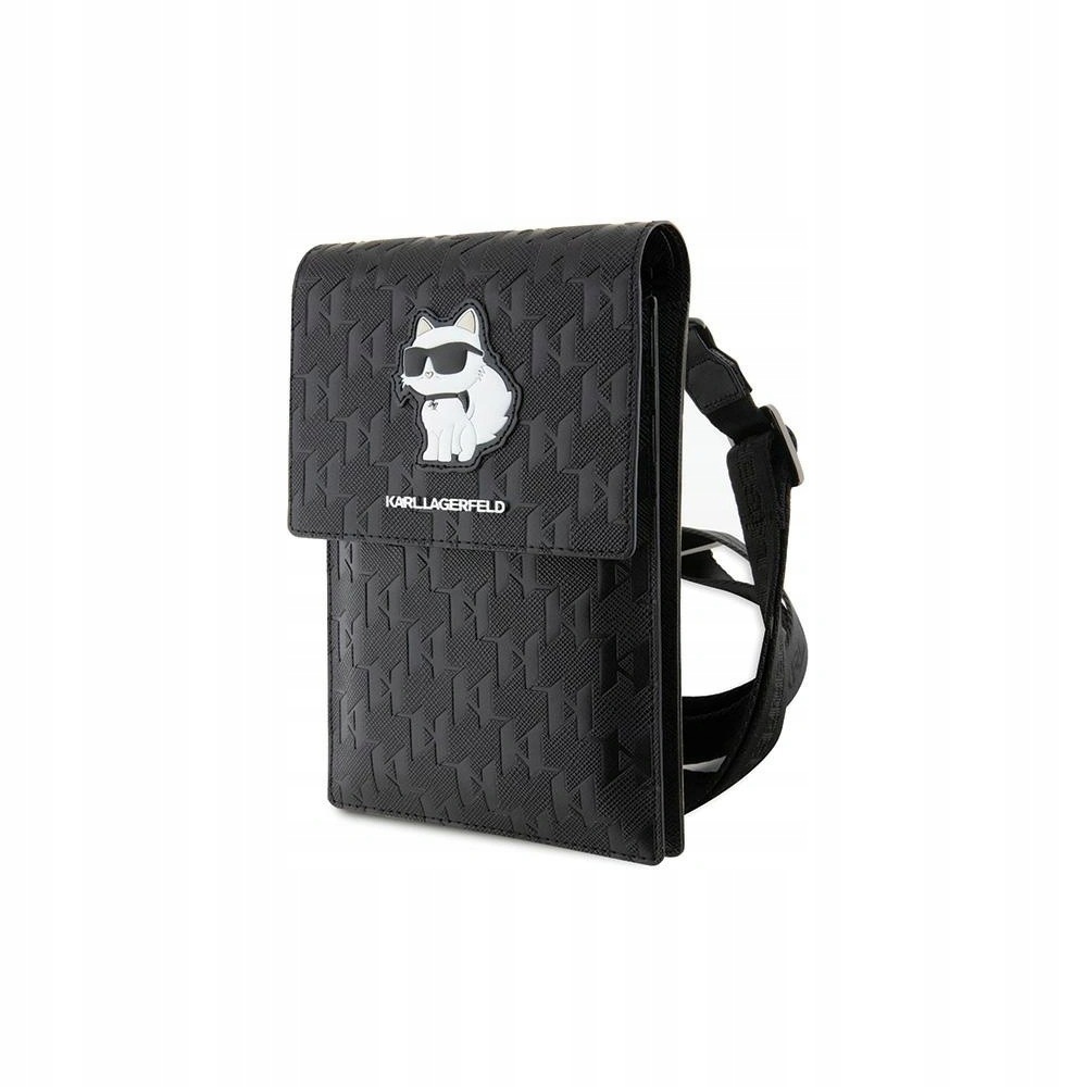 Karl Lagerfeld Kabelka Saffiano Monogram Choupette Černá Elegantní
