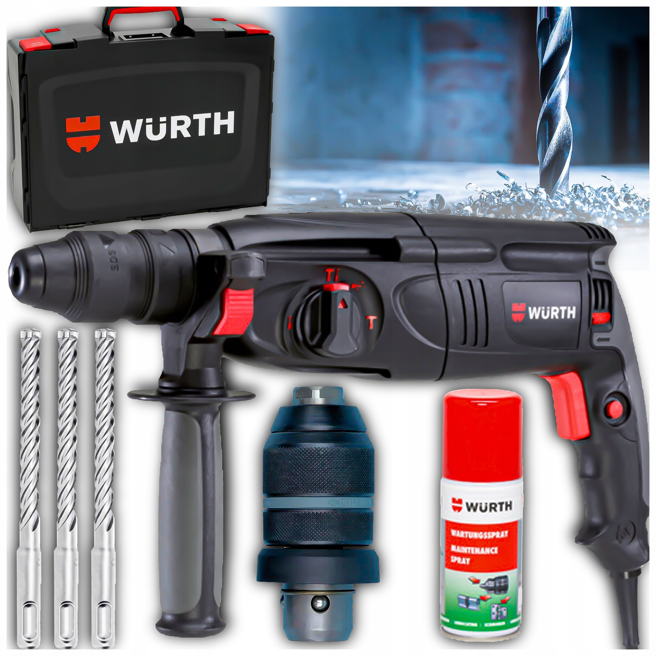 Univerzální síťová vrtačka silná, lehká H26-MLS Wurth