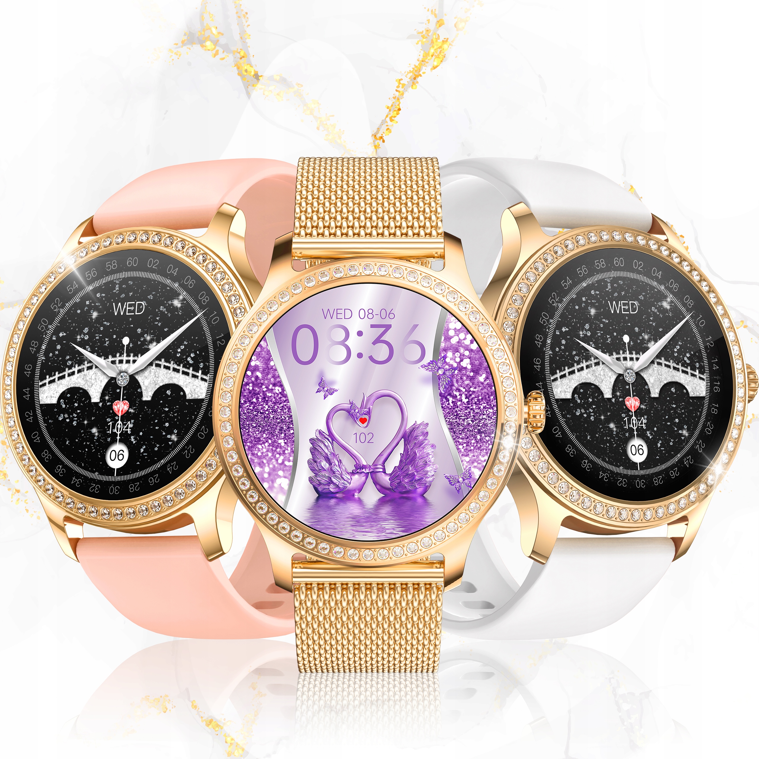 SMARTWATCH ZEGAREK DAMSKI MENU POLSKIE ROZMOWY SPORT SMART WATCH PULS PL Marka Linwear