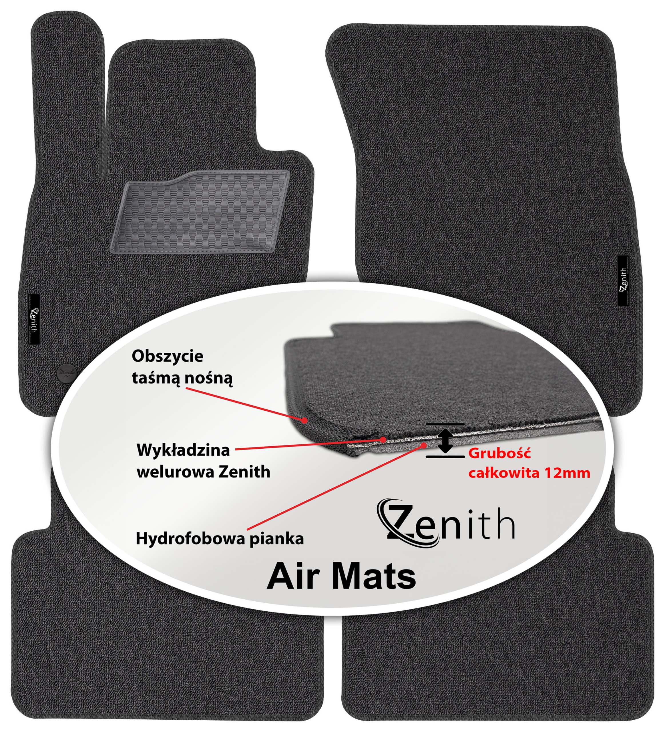 Ford Kuga III 2019 Velúrové koberčeky do auta Zenith Air Mats