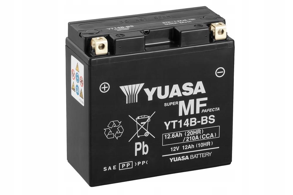 

Akumulator motocyklowy Yuasa YT14B-BS 12.6Ah 210A