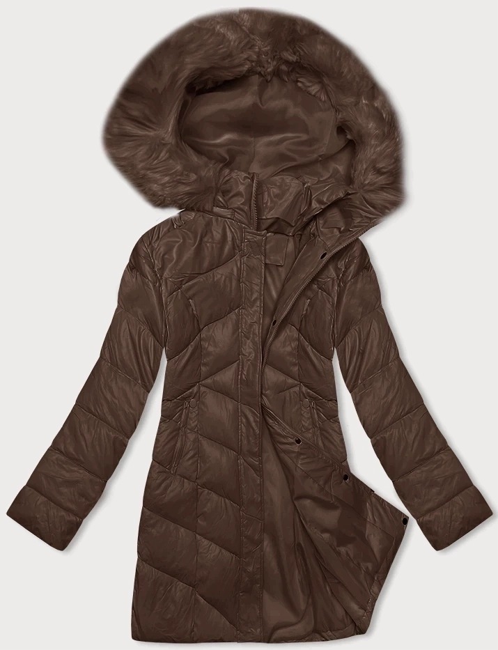 Dámská Bunda Kapuce H-898 Camel L (40)