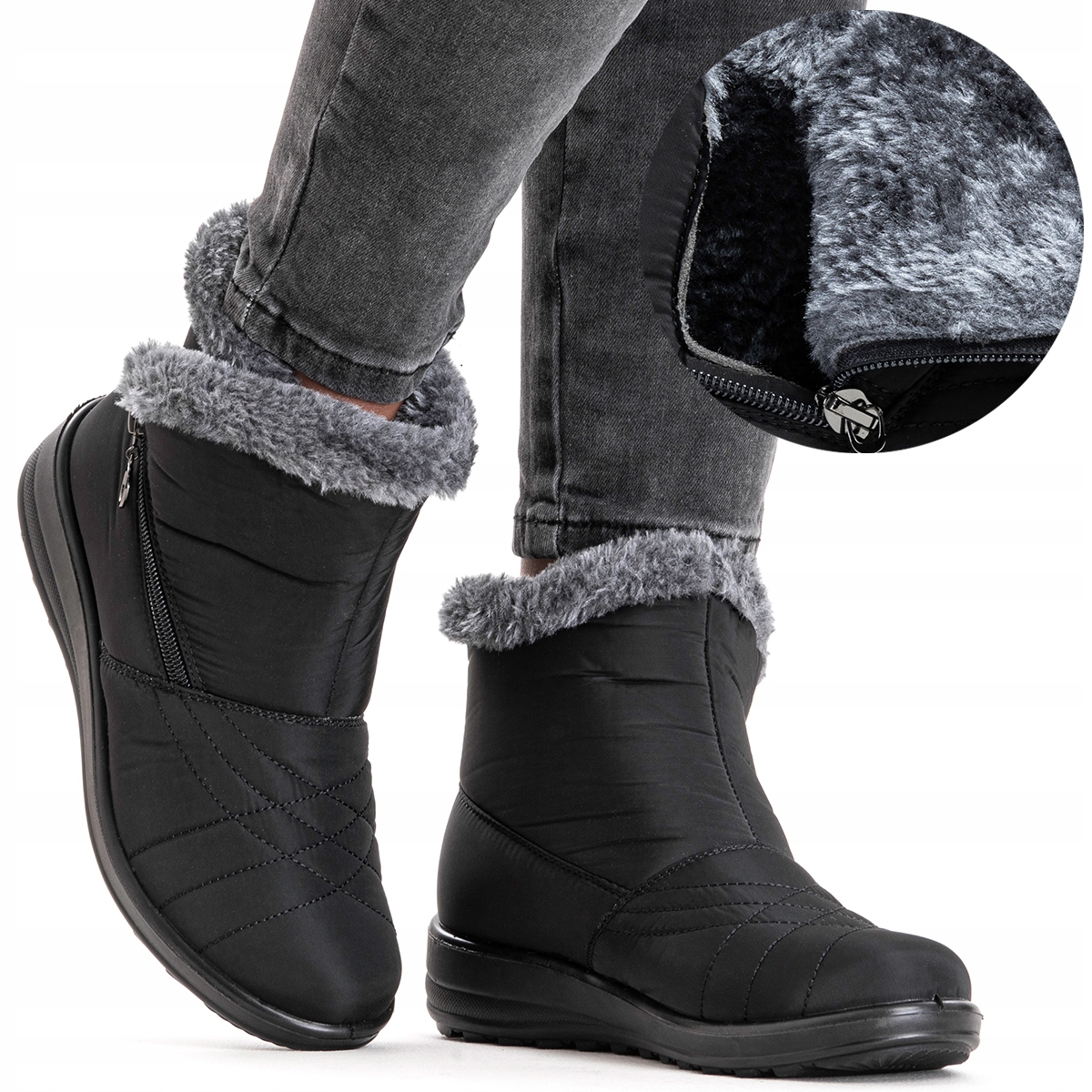 Sněhule zateplené kotníkové boty zimní boty Teplé úhledné lehké Wojtyłko 38