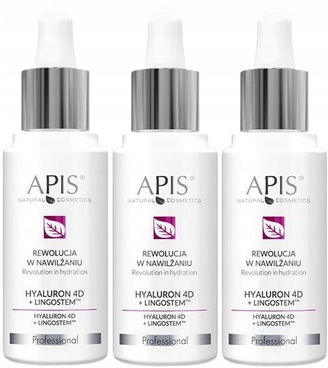 3 x Apis Rewolucja w Nawilżaniu Hyaluron 4D Lingostem 30ml Regeneracja-Zdjęcie-0