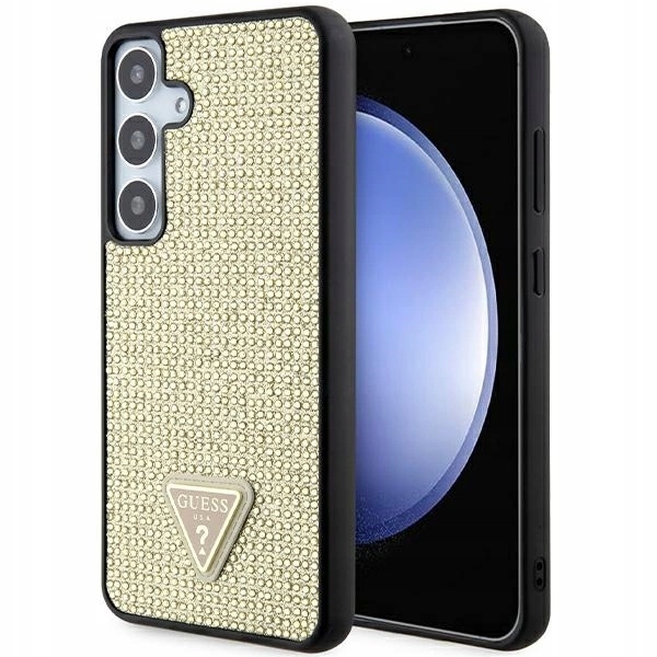Pouzdro Guess Rhinestone Triangle case kryt pro Samsung Galaxy S24+ zlaté