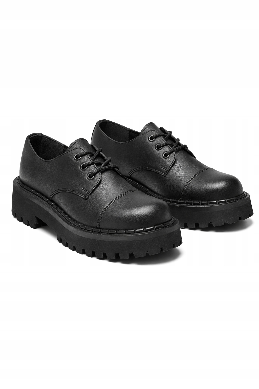 Altercore Černé Polobotky Z Přírodní Kůže, Silná Podrážka 40 I3C