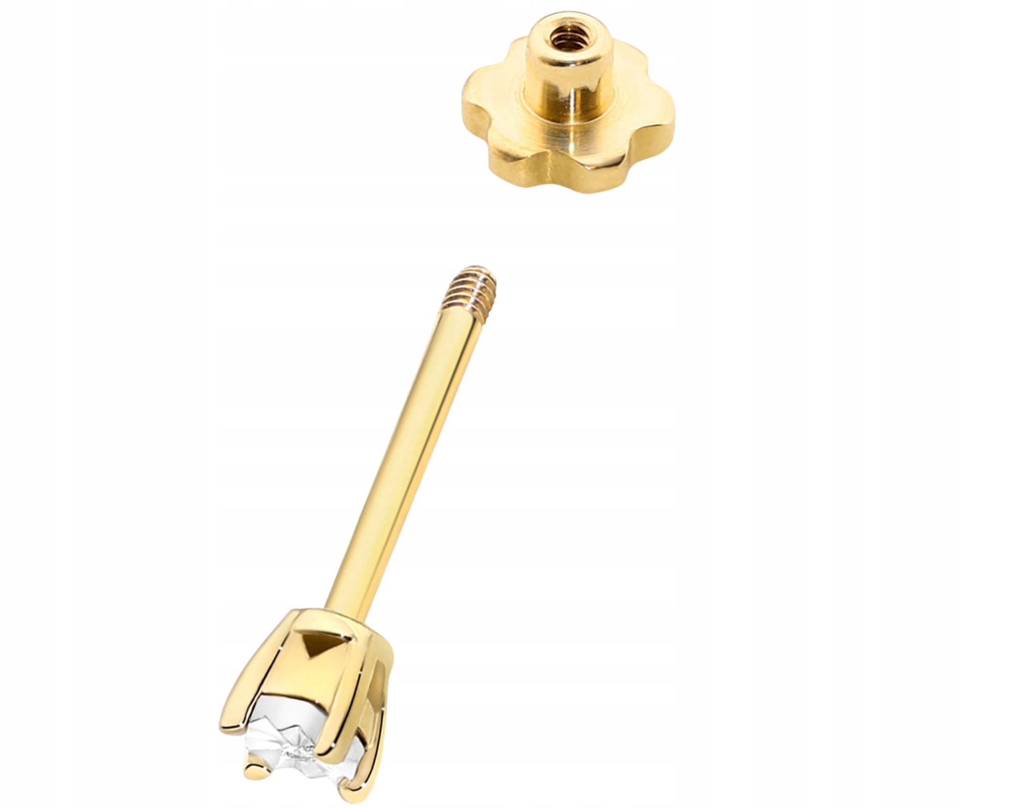 Zlatá Náušnice Klasika 1 Kus Briliant Diamant Helix Dárek