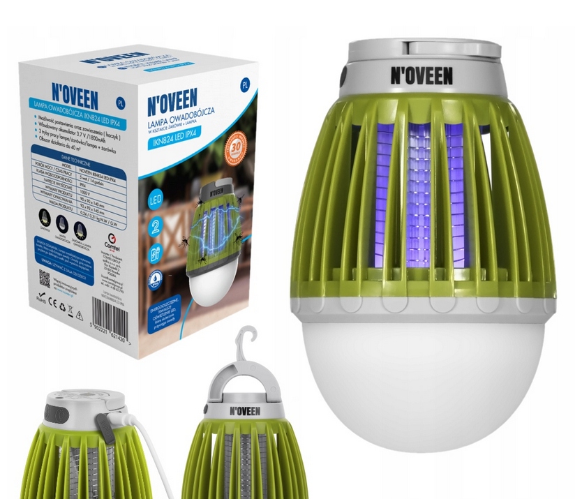 

Lampa Owadobójcza Akumulator 3W1 Komary Namiot Hak
