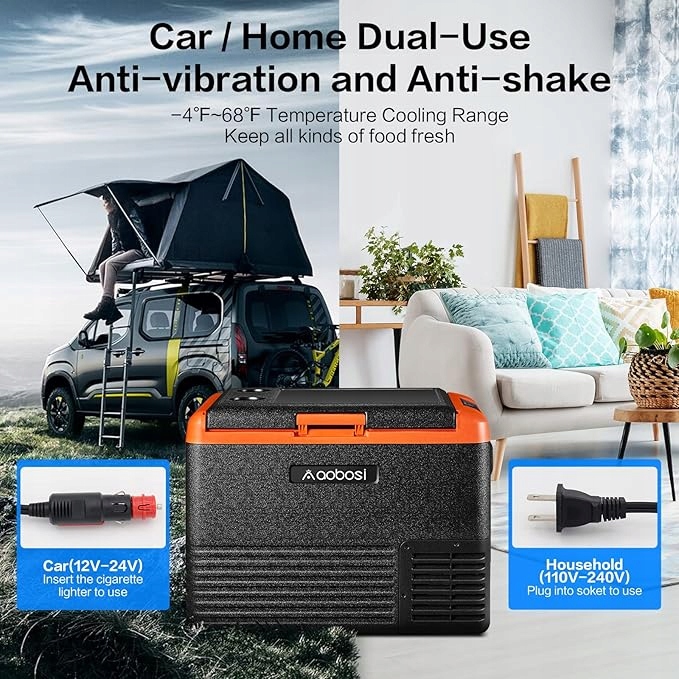 Lodówka samochodowa AAOBOSI 12 V - 44 kwarty (41 l) Przenośna lodówka z zam Rodzaj elektryczne