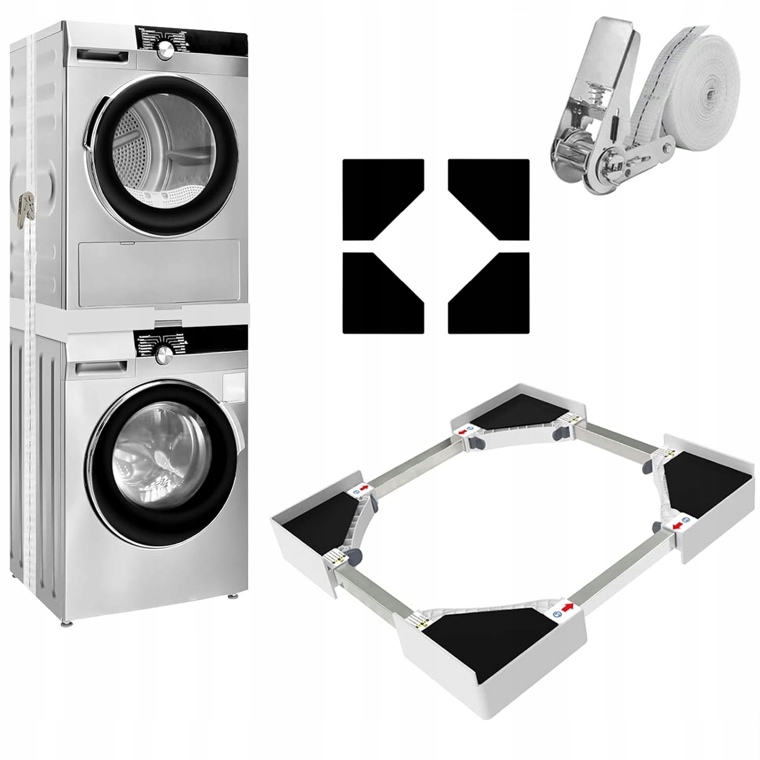 Stojak Na Pralkę Suszarkę Uniwersalny 46 CM-72 CM 4 Mat Mata Antypoślizgowa