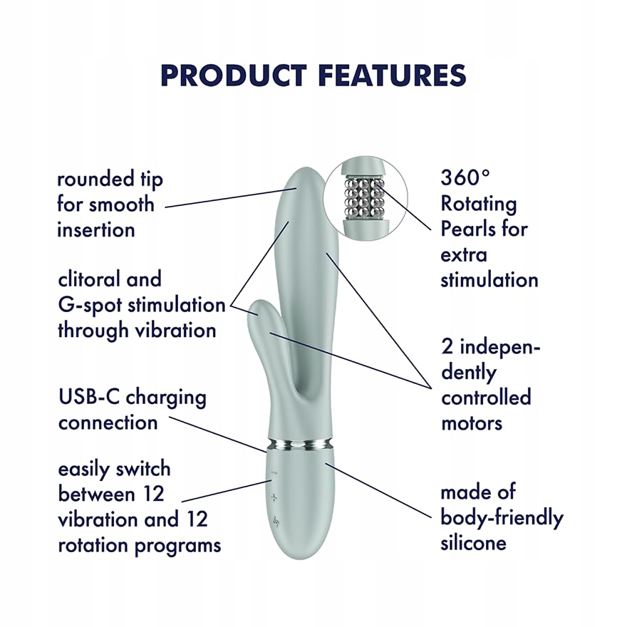 SATISFYER Pearl Bunny 2 Wibrator Króliczek 24 Programy Wodoodporny — miniatura 2