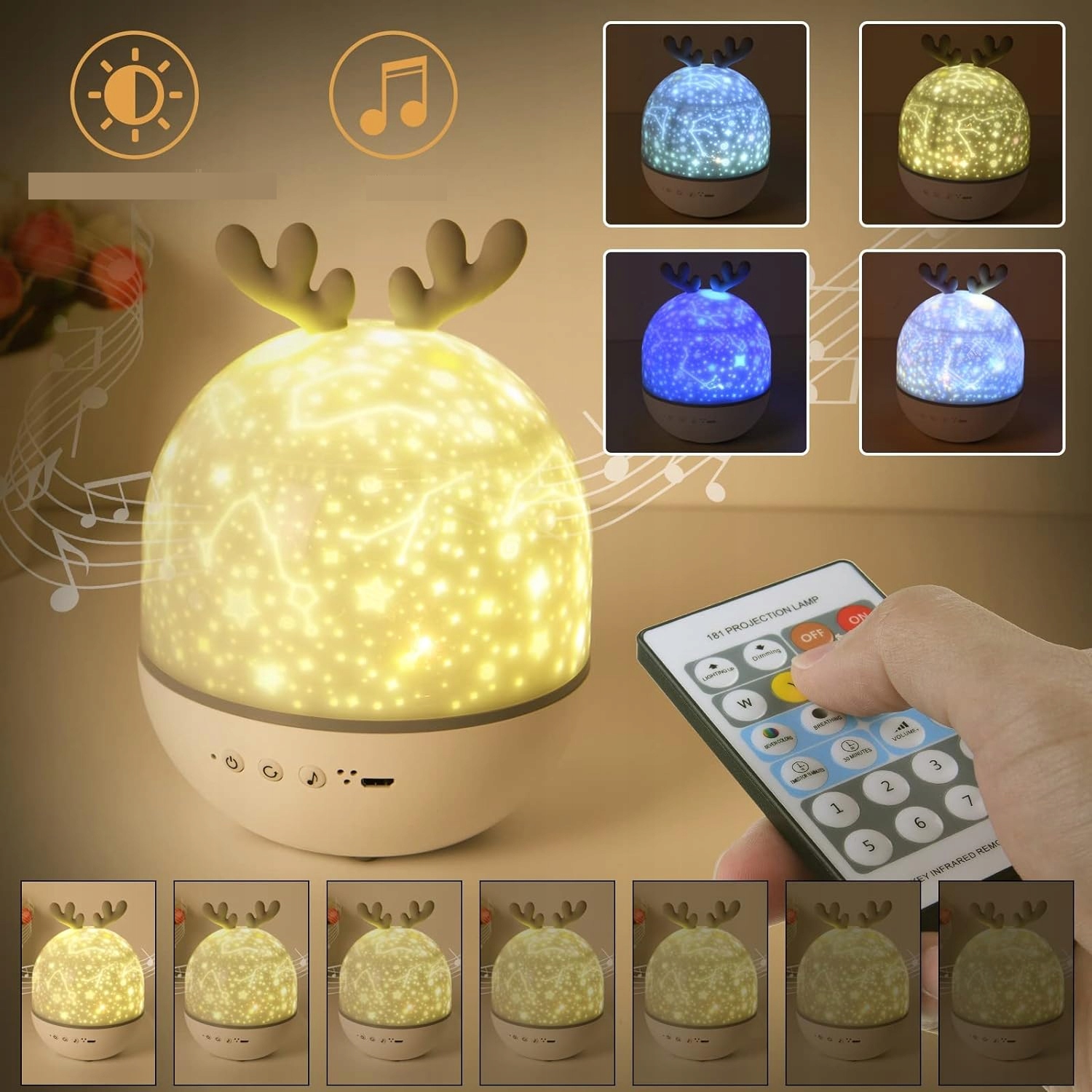 URAQT Lampka Nocna LED Projektor Gwiazd Kosmos — miniatura 16