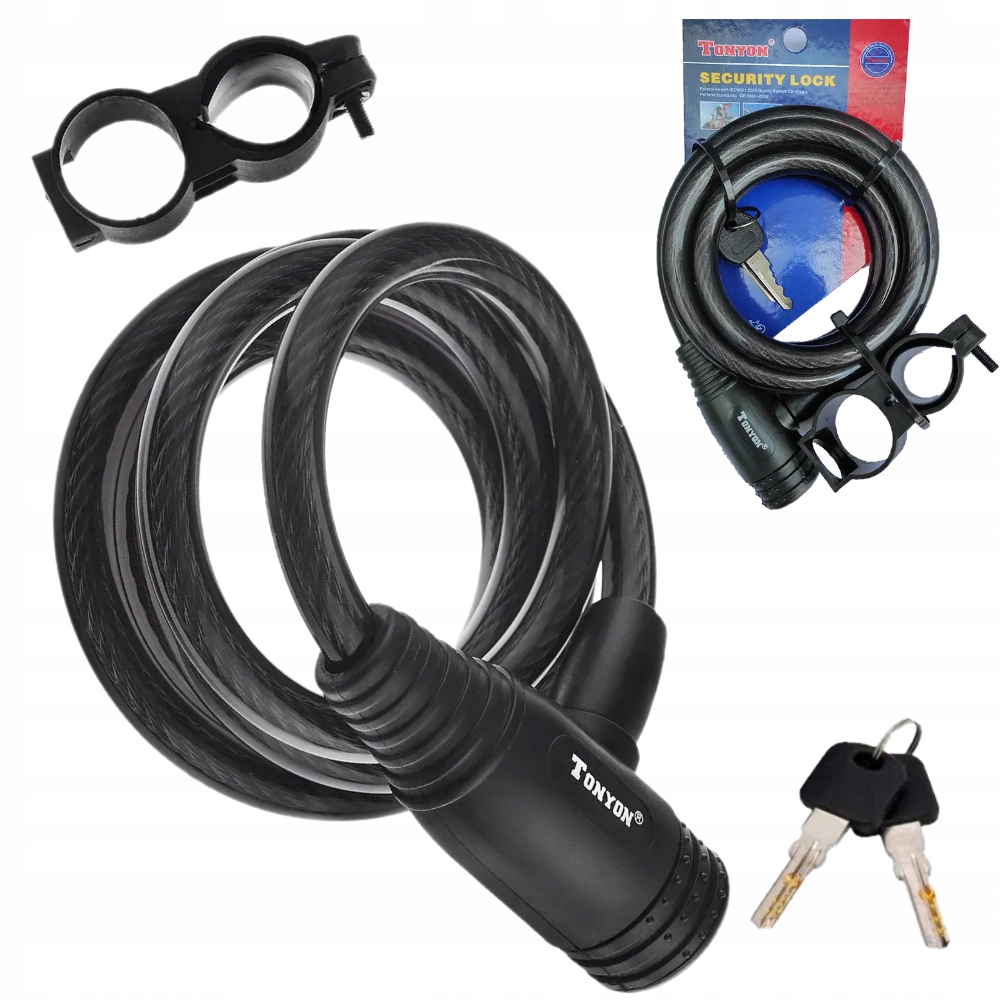 Blokada Roweru ZAPIĘCIE 150x10 LINKA TONYON KLUCZ