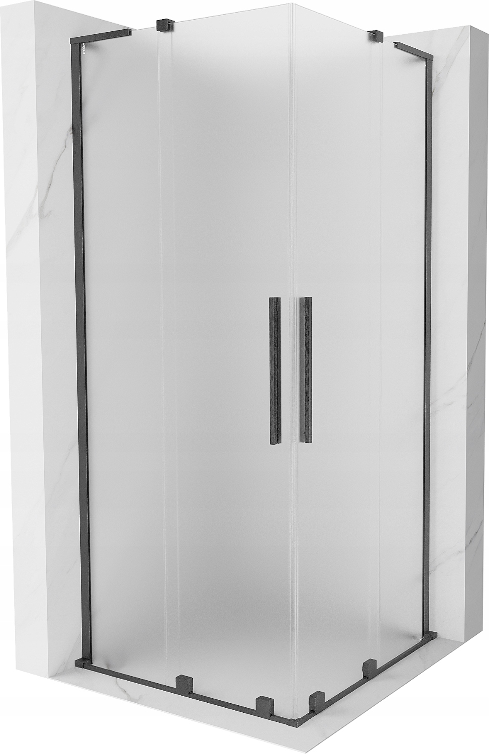 Mexen Velar L Duo Kabina Prysznicowa Rozsuwana 100X100 CM Szron Gun Gray
