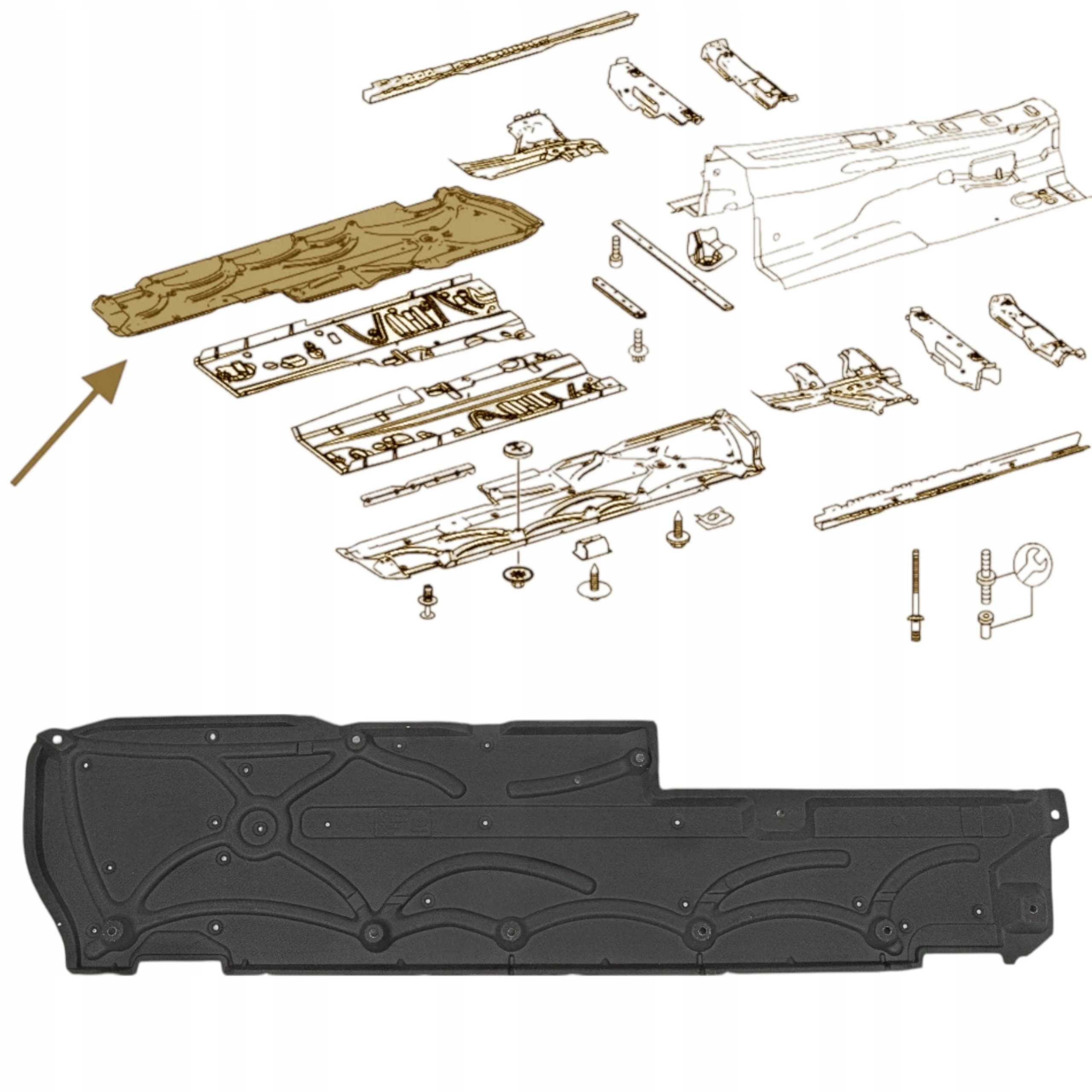 Kryt podvozku motoru Pravý 2126800409 Mercedes Cls C218 W212 10-18