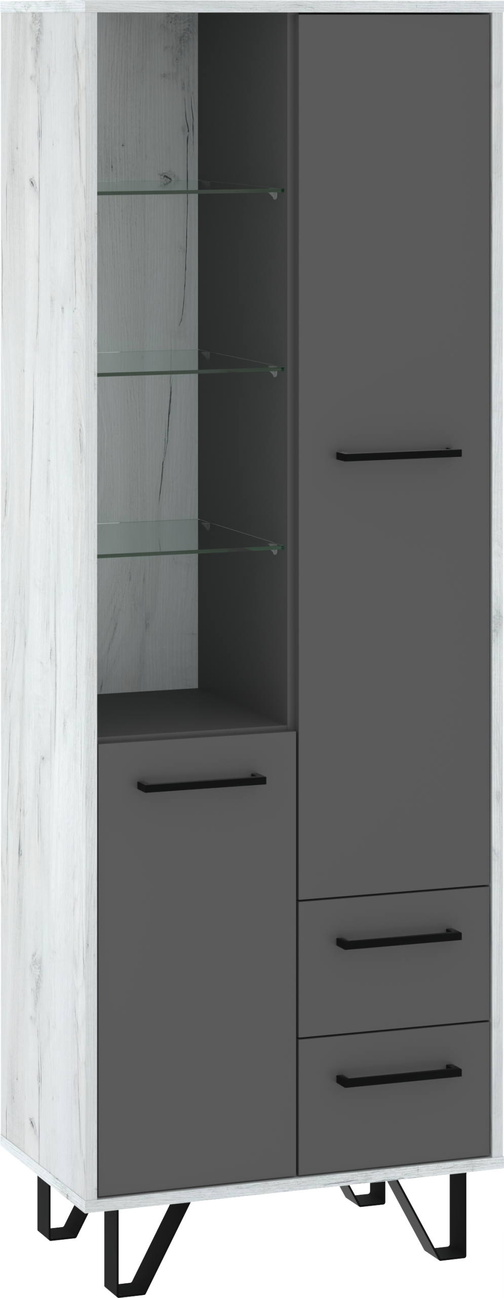 Regál Boss 2D2S BOS-10 craft bílý grafit 60 cm