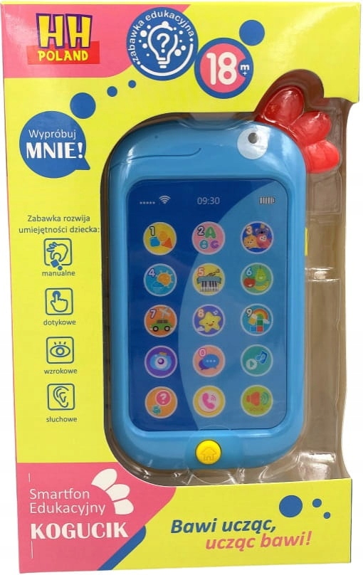 TELEFON KOGUCIK SMARTFON EDUKACYJNY mówi po polsku Wiek dziecka 18 m +