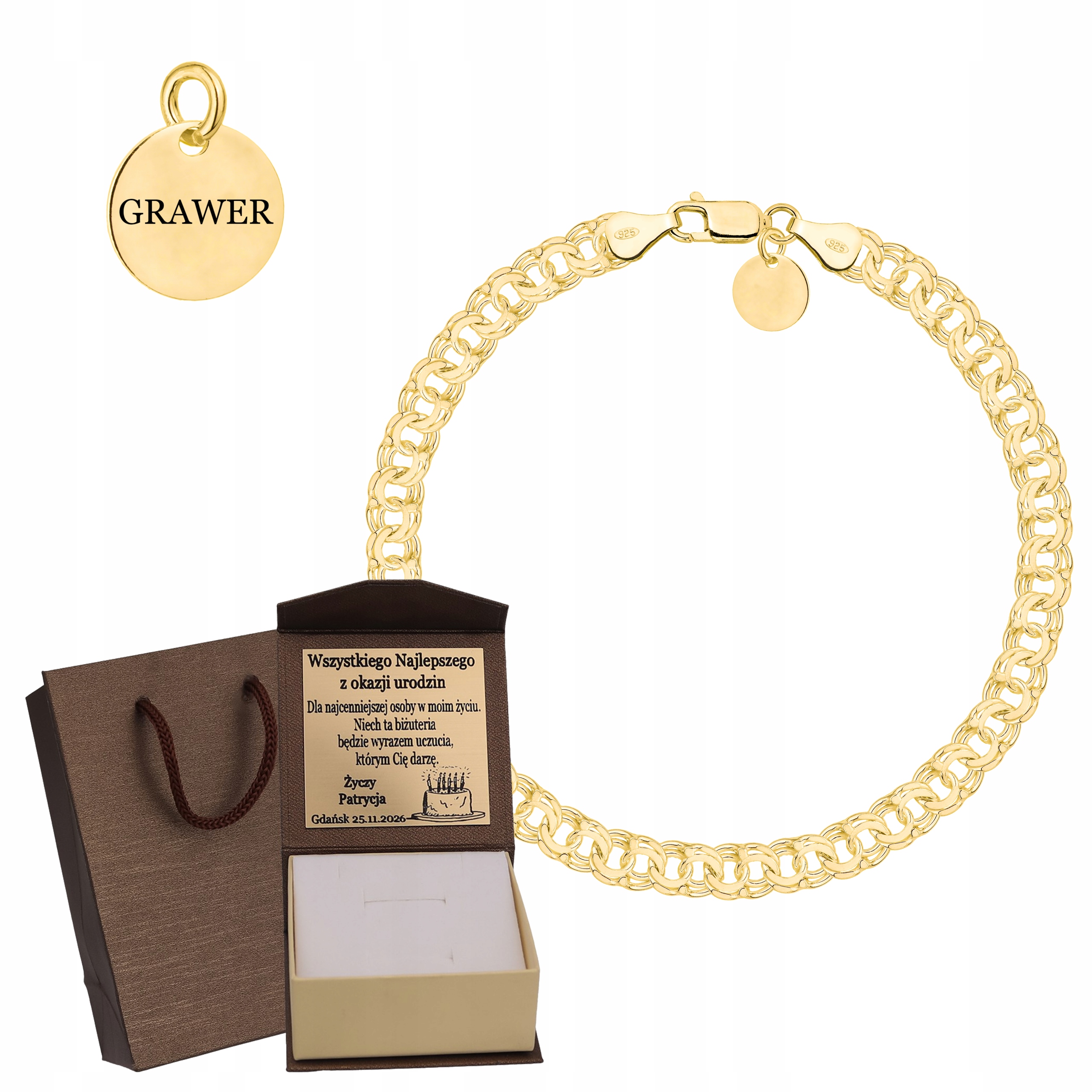 Pánský Náramek Pr 925 585 Gravírování Bonus