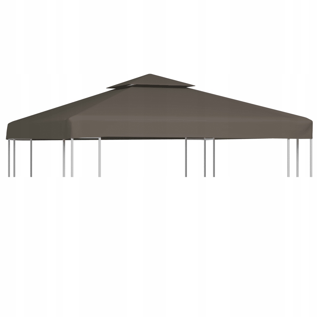 Zastřešení zahradního altánu 2-úrovňové, taupe, 3x3 m, 310 g/m², Pvc