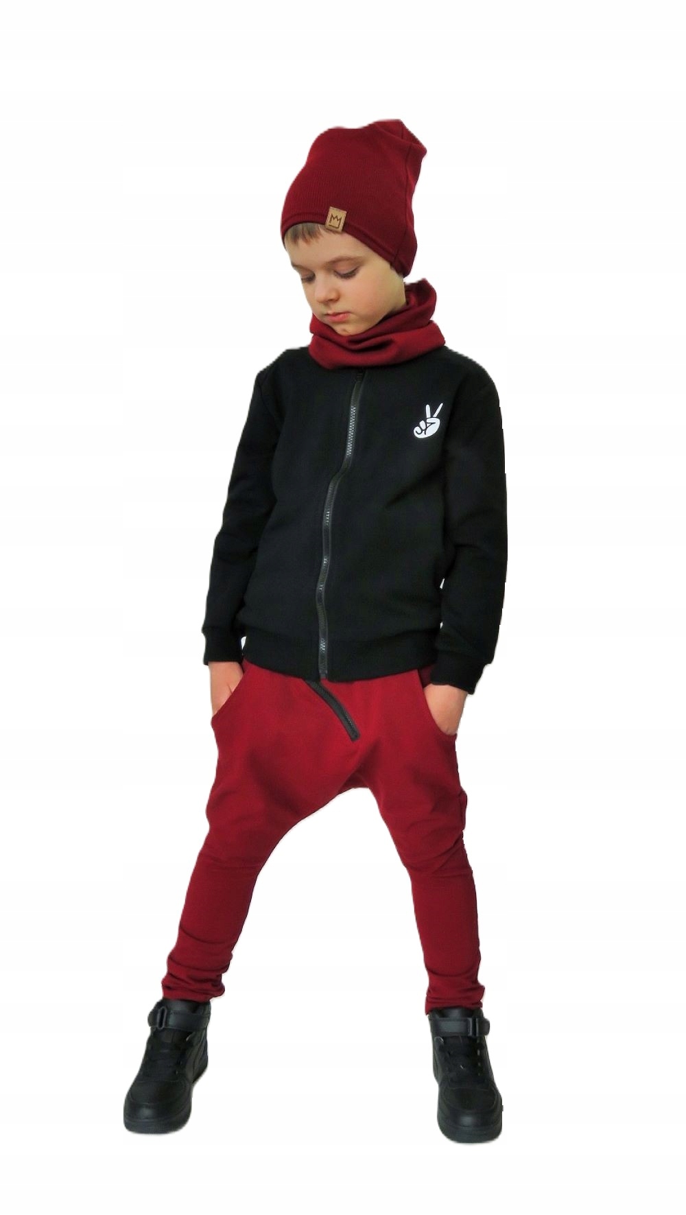 Spodnie baggy bordowe 146 Caramba Mamma