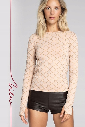 Dámská halenka Zień Gatta, pudrová, prémiová halenka s monogramem Zienia