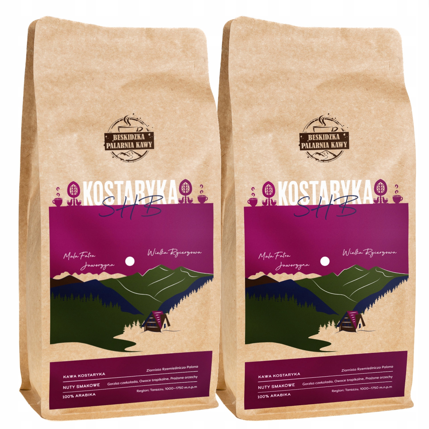 Čerstvě Pražená Mletá Káva Kostarika Shb 2x 1 kg 100% Arabica Speciality