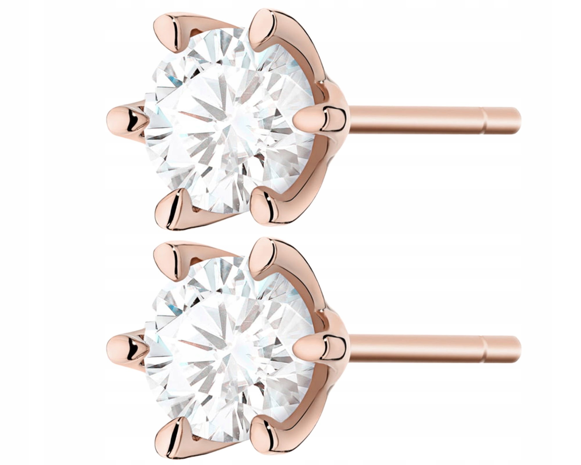 Růžové Zlato Náušnice Elegantní Velké S Diamanty 2,00 Ct Zlato 585