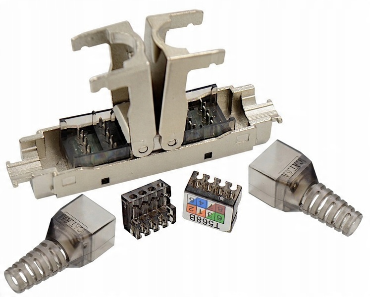 

Łącznik modularny beczka Kat.6A Stp Slim 2x RJ45
