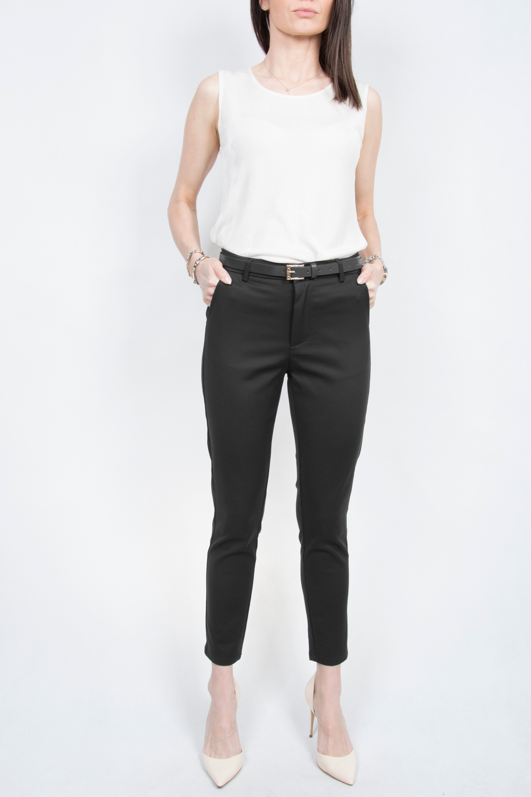 #CL ELEGANCKIE SPODNIE CYGARETKI Push-up roz.44 Wzór dominujący bez wzoru