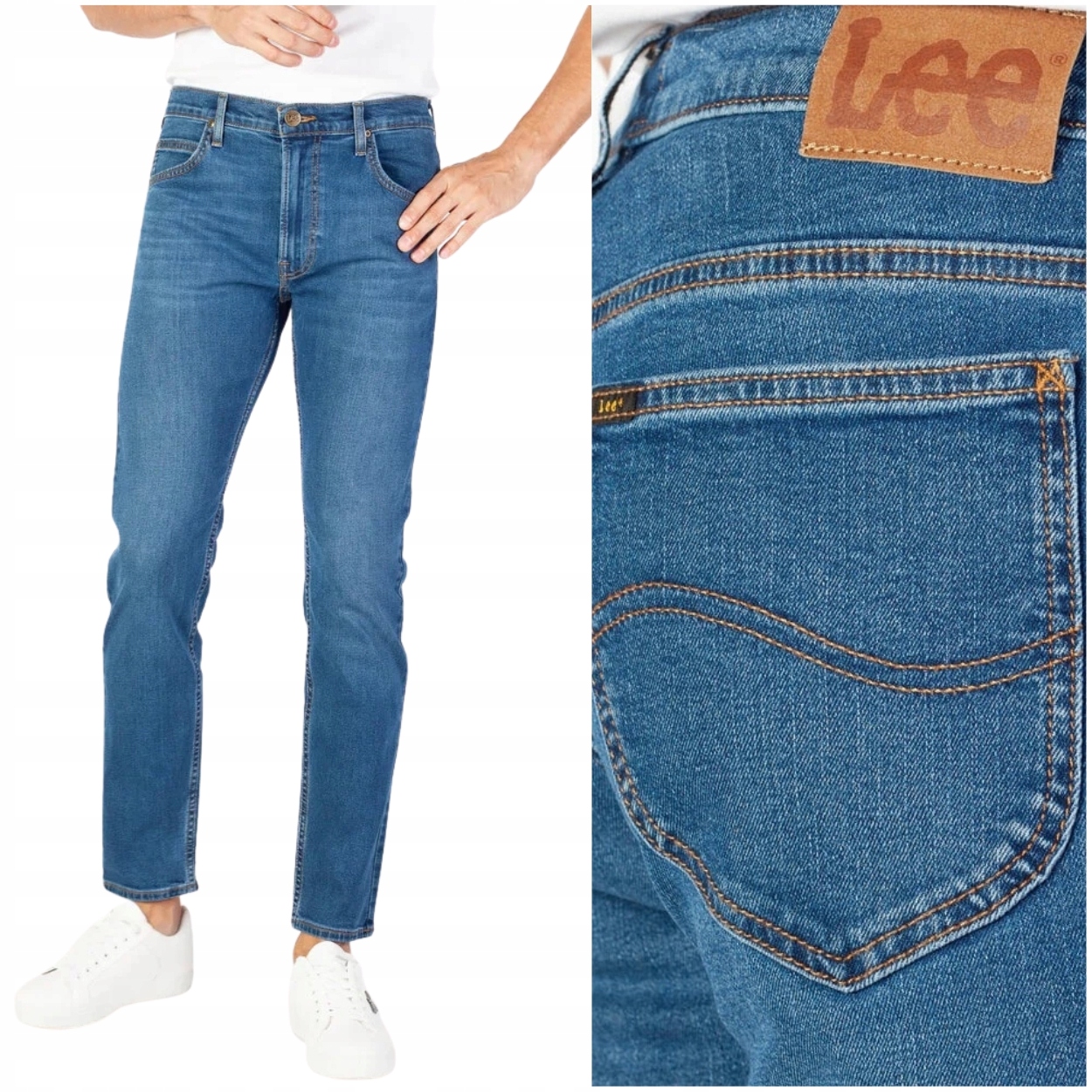 Lee Rider slim Mid Hunt lehce přiléhavé tmavé džínové kalhoty W36 L34