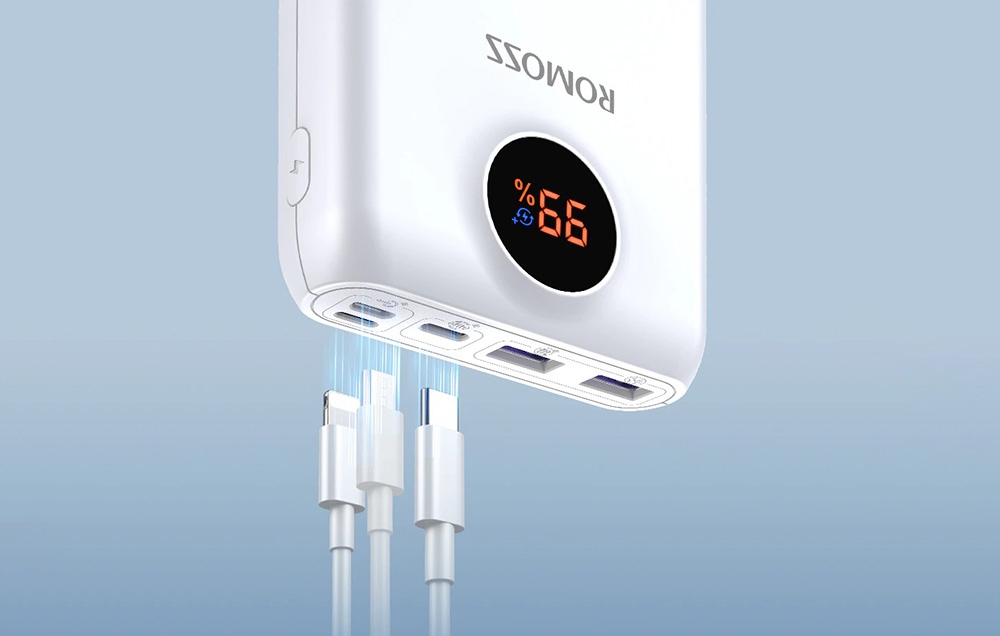 ROMOSS ZESTAW MOCNY POWERBANK 20000MAH USB-C 2X USB-A QC 22.5W LED Z KABLEM Marka Romoss