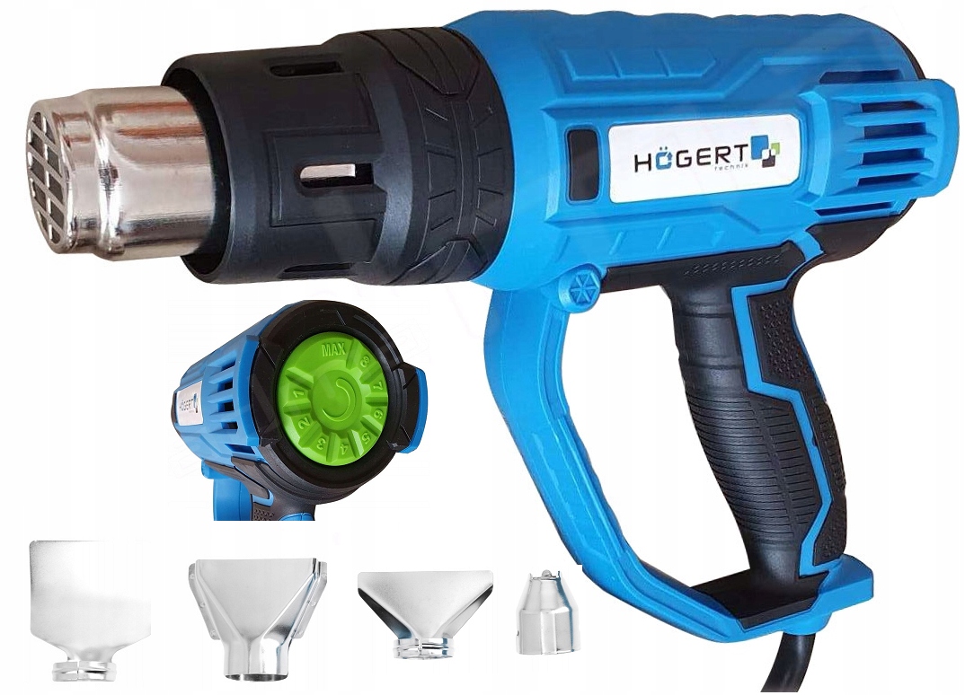 HOGERT OPALARKA 2000W 4 DYSZE 2 BIEGI 60-600°C reg